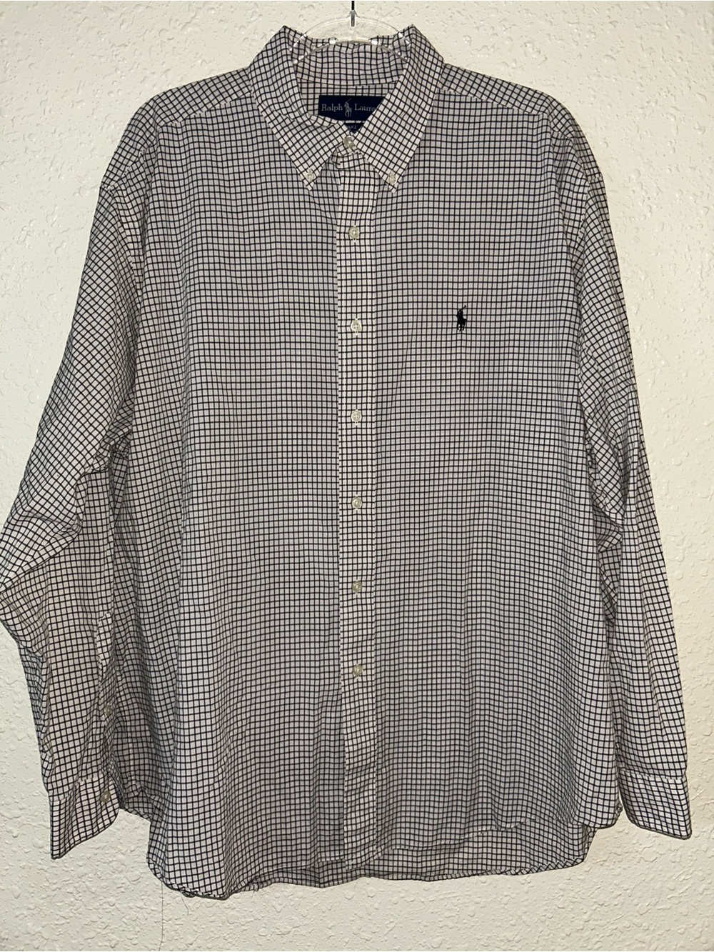 Ralph Lauren Blue & White Micro Check Button-Down Shirt